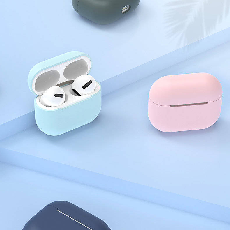 Case für AirPods Pro Silikon-Softcover für Kopfhörer schwarz (Case C)