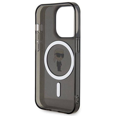 Karl Lagerfeld IML Ikonik MagSafe Hülle für iPhone 15 Pro – Schwarz