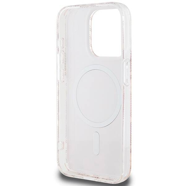 Oryginalne Etui GUESS Hardcase GUHMP15LHGCUSTGP do iPhone 15 Pro Max (Kompatybilny z Magsafe / IML GCUBE / różowy)