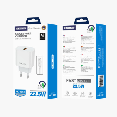 Ładowarka Sieciowa 22,5W QC3.0 USB Jellico AK165 białe