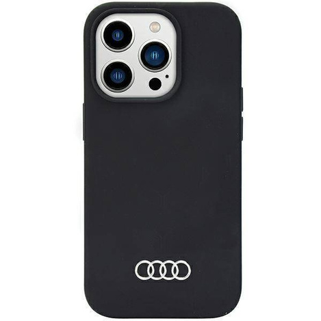 Audi Silikonhülle iPhone 14 Pro 6,1&quot; schwarz/schwarz Hardcase AU-LSRIP14P-Q3/D1-BK