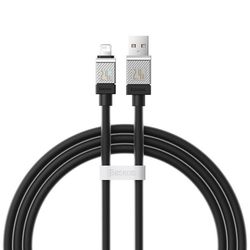 USB - Lightning 2.4A 1m cable Baseus CoolPlay - black