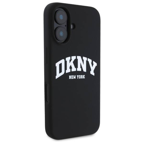 Original Case IPHONE 16 DKNY Hardcase Silicone White Printed Logo MagSafe (DKHMP16SSNYACH) black