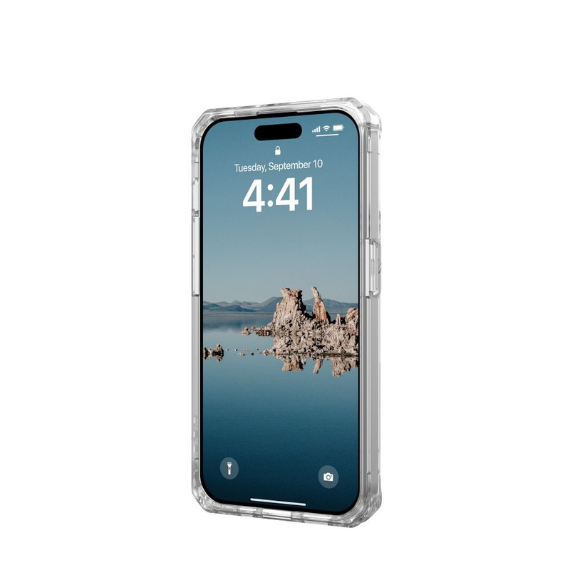 UAG Plyo Magsafe - Schutzhülle für iPhone 15 Pro kompatibel mit MagSafe (Eissilber)