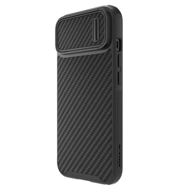 Nillkin Synthetic Fiber S Case iPhone 14 case with camera cover, black