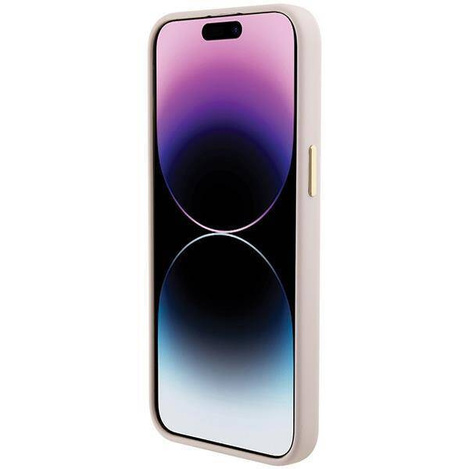 Guess nakładka do iPhone 15 Pro 6,1&quot; GUHCP15LM4DGPP różowa HC SILICONE LOGO STRASS 4G