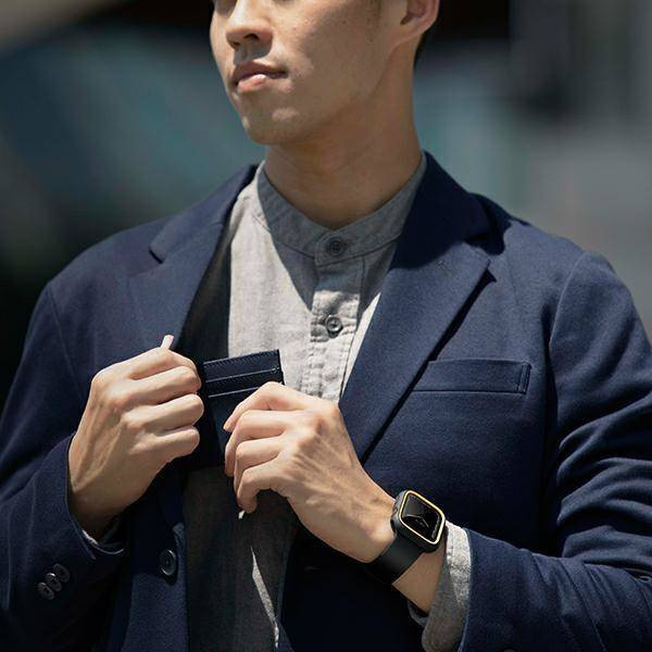 UNIQ etui Moduo Apple Watch Series 4/5/6/7/8/SE 44/45mm czarny-musztardowy/midnight-mustard