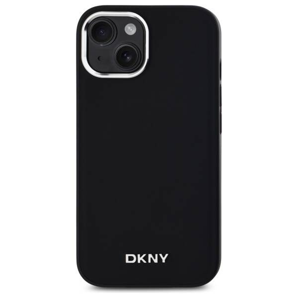 Original Handyhülle IPHONE 15 PLUS DKNY Hardcase Plain Logo MagSafe (DKHMP15MPSCMCLK) schwarz