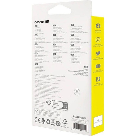 BASEUS zwijany kabel USB do Micro/Lightning/Typ C 3w1 Leo 3.5A 1.1m fioletowy CB000063