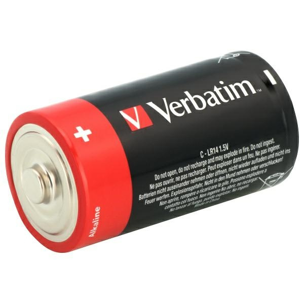 Verbatim Bateria alkaliczna C LR14 2szt   czarny/black 49922