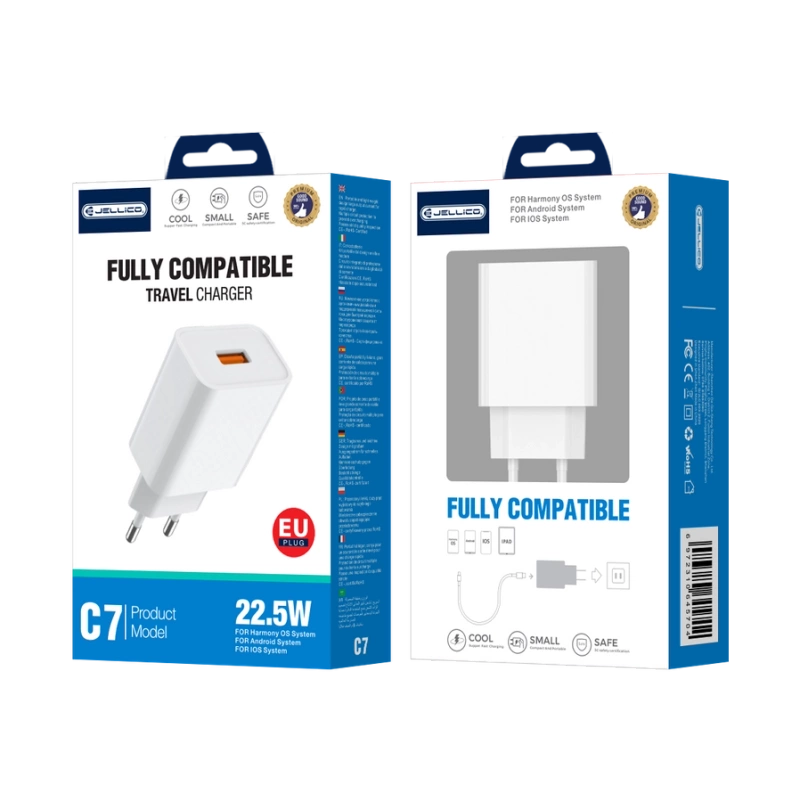 JELLICO ładowarka sieciowa C7 22.5W 1xUSB QC3.0 Biały