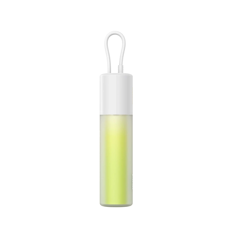 Powerbank Baseus Popsicle 5200mAh 20W z wbudowanym kablem Lightning (+ biały kabel Baseus Simple USB-C - USB-C 60W/20V/3A/30cm) - biało-zielony