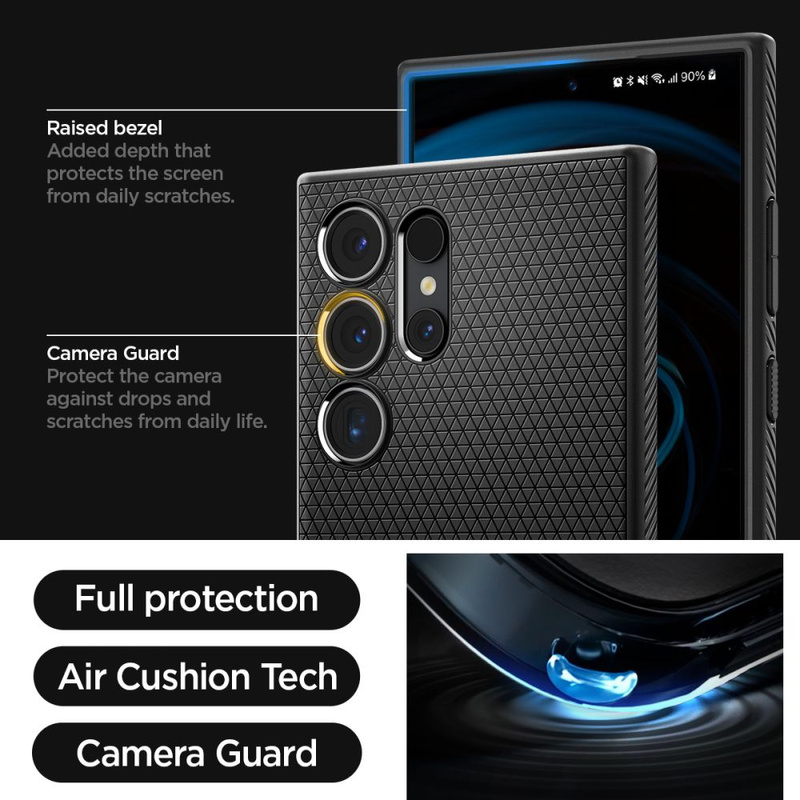 Spigen Liquid Air Hülle für Samsung Galaxy S24 Ultra – mattschwarz