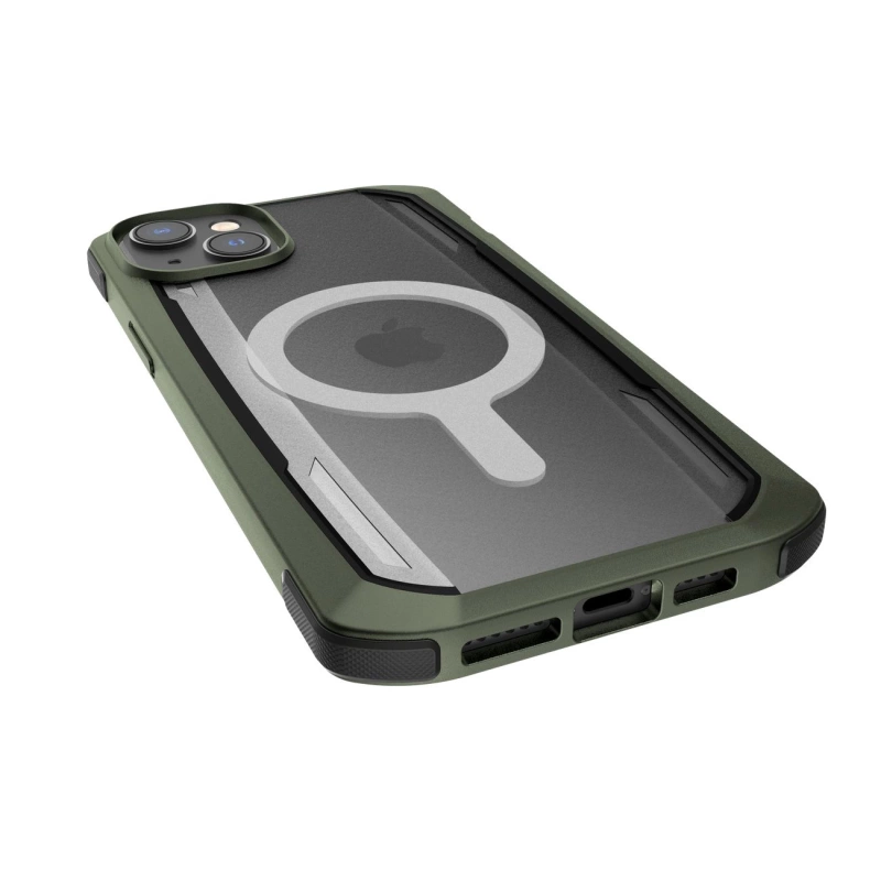 Raptic X-Doria Secure Case iPhone 14 Pro mit gepanzerter MagSafe-Hülle grün