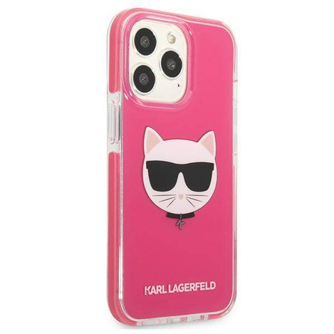 Original Case IPHONE 13 PRO Karl Lagerfeld Hardcase Choupette Head (KLHCP13LTPECPI) pink