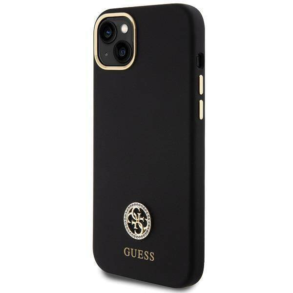 Original Case APPLE IPHONE 15 PLUS Guess Hardcase Silicone Logo Strass 4G (GUHCP15M4DGPK) black