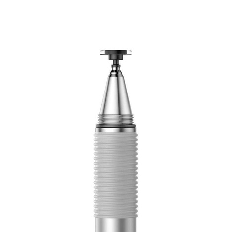 Baseus Golden Cudgel dwustronny pojemnościowy rysik disc stylus + żelopis długopis srebrny (ACPCL-0S)