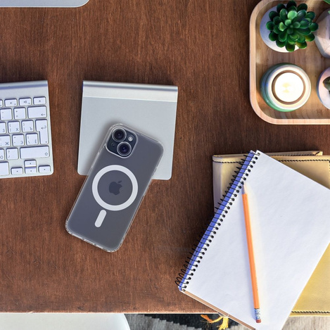 Futerał FROST MAG COVER z ochroną aparatu kompatybilny z MagSafe do IPHONE 11 Pro Max transparentny