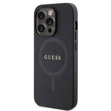 Original Case IPHONE 14 PRO Guess Hardcase Saffiano MagSafe (GUHMP14LPSAHMCK) black