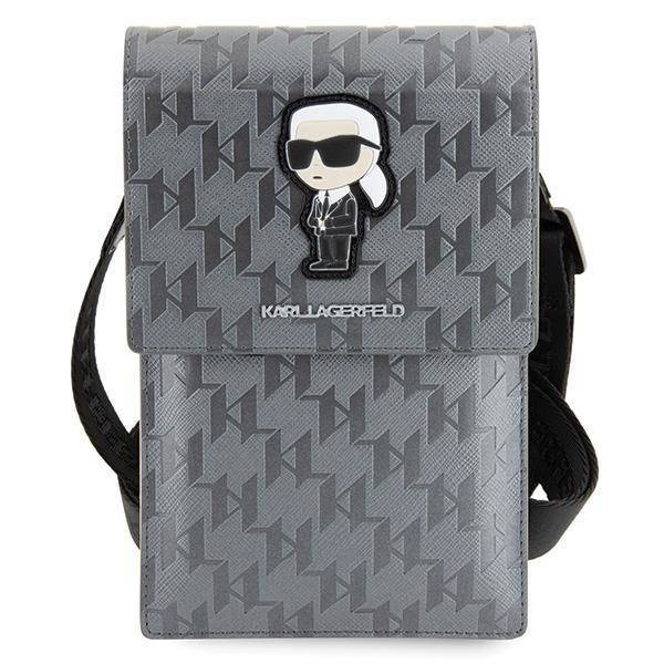 Sack Karl Lagerfeld Saffiano Monogram Ikonik (KLWBSAKHPKG) silber