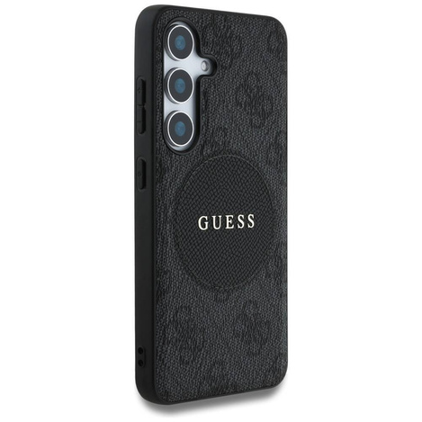 Etui Guess 4G Round Patch Classic Logo MagSafe do Samsung Galaxy S25 czarny