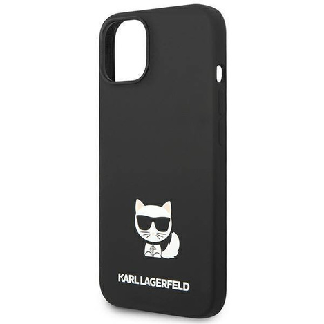 Original Handyhülle IPHONE 14 PLUS Karl Lagerfeld Hardcase Silicone Choupette Body (KLHCP14MSLCTBK) schwarz