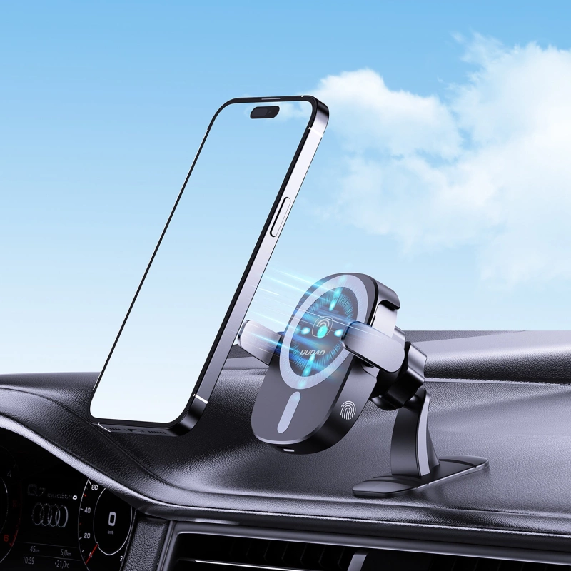 Dudao FW11 car phone holder with 15W inductive charger for air vent / cockpit - black