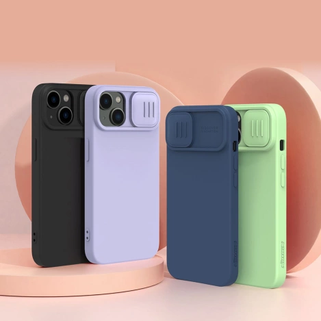 Nillkin CamShield Silky Silicone Case iPhone 14 case cover with camera cover blue