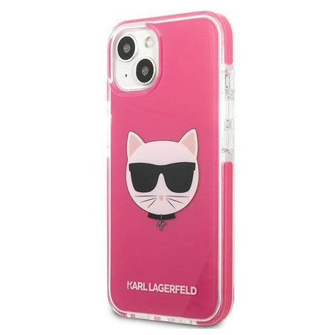Original Handyhülle IPHONE 13 Karl Lagerfeld Hardcase Choupette Head (KLHCP13MTPECPI) rosa