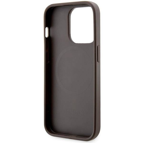 Guess GUHMP14LP4RPSW iPhone 14 Pro 6,1" braun/braunes Hardcase 4G bedruckte Streifen MagSafe