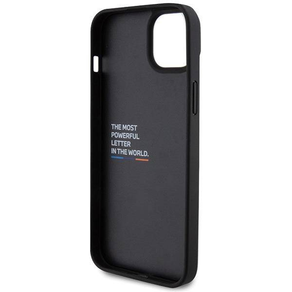 BMW Leder-Carbon-Hülle für iPhone 15 Plus – Schwarz