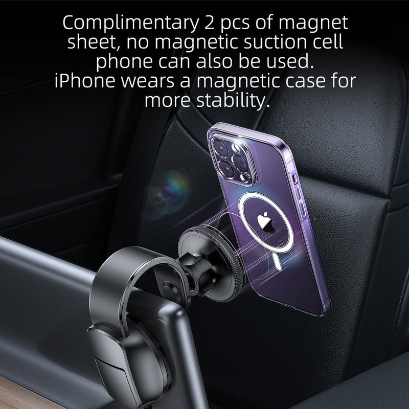 FORCELL F-Grip MagFlex uchwyt samochodowy do szyby/deski/kratki kompatybilny z MagSafe czarny