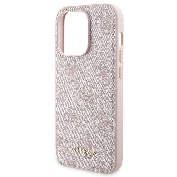 Zestaw Guess GUBPM5P15L4GEMGP iPhone 15 Pro 6.1" hardcase + Powerbank 5000mAh MagSafe różowy/pink 4G Metal Logo