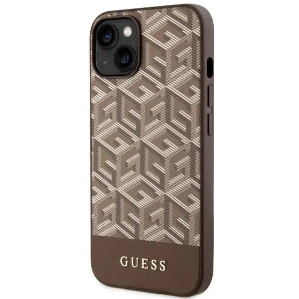 Guess GUHMP14MHGCFSEW iPhone 14 Plus 6.7&quot; brown/brown hard case GCube Stripes MagSafe