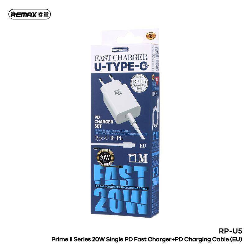 ŁAD SIEC REMAX PRIME II SERIES 20W RP-U5 + KABEL USB-C/LIGHTNING 1M