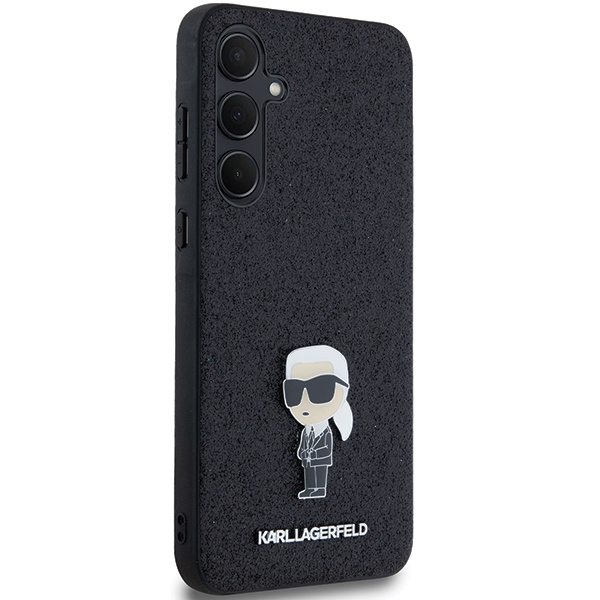 Oryginalne Etui KARL LAGERFELD hardcase Fixed Glitter Ikonik Logo Metal Pin KLHCSA55GKNPSK do Samsung Galaxy A55 czarny
