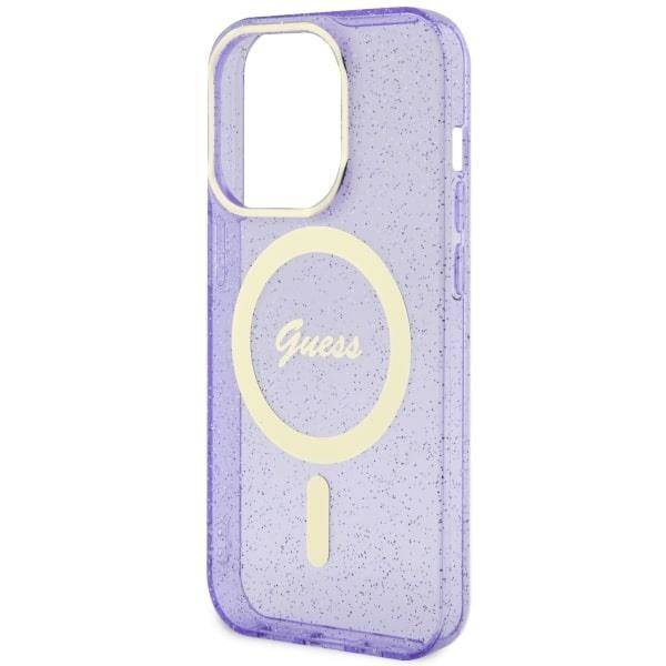 Guess GUHMP14LHCMCGU iPhone 14 Pro 6.1" purple/purple hardcase Glitter Gold MagSafe
