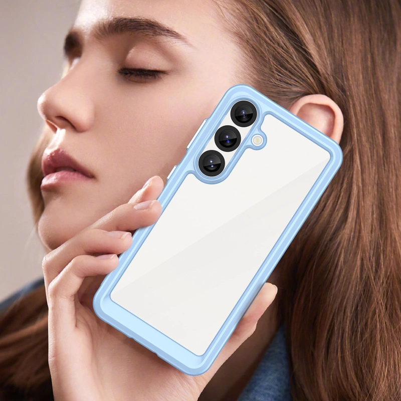 Etui silikonowe Outer Space Case z żelową ramką do Samsung Galaxy S25 - niebieskie