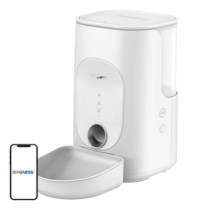 Automatic pet feeder Dogness F16 4L with melanine bowl (white)