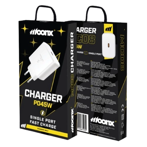 MOONX wall charger MC08 PD 45W 1xUSB-C White