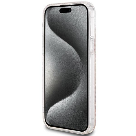 Oryginalne Etui GUESS Hardcase GUHMP15SHGCUSTGW do iPhone 15 (Kompatybilny z Magsafe / IML GCUBE / brązowy)