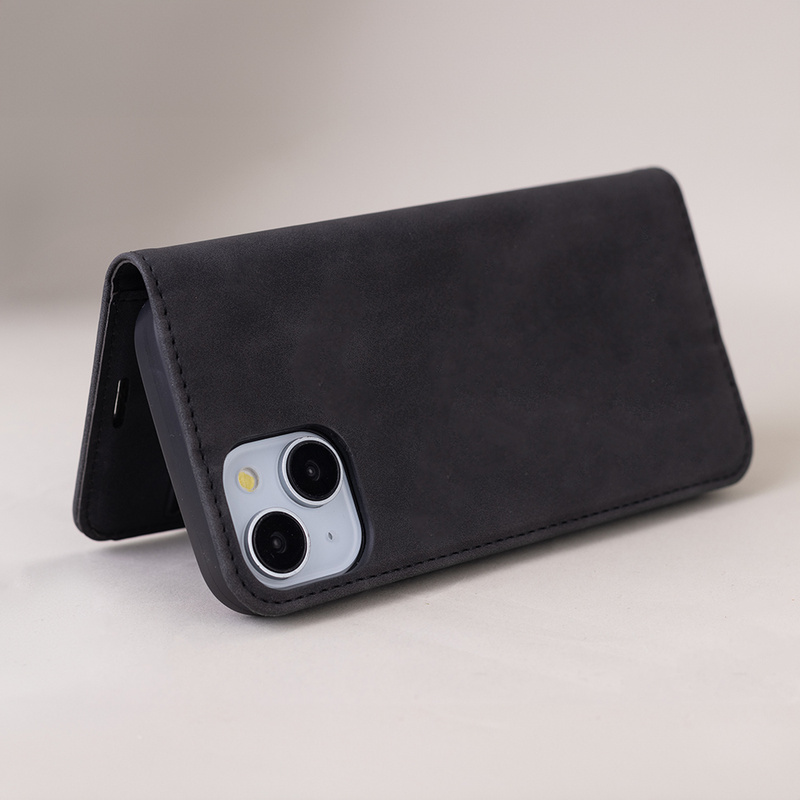 Etui Smart Suede do iPhone 16 Plus 6,7" czarne