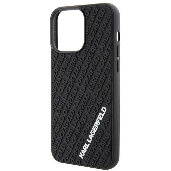 Karl Lagerfeld 3D Rubber Multi Logo Hülle für iPhone 15 Pro Max – Schwarz
