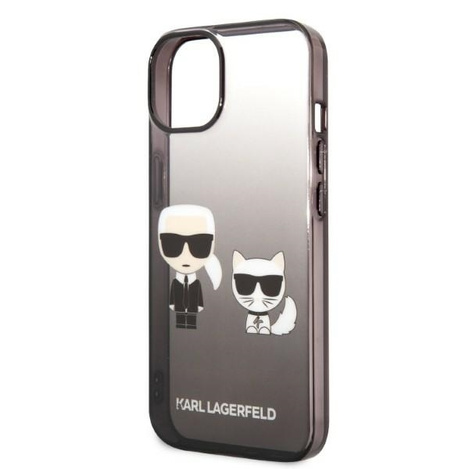 Oryginalne Etui IPHONE 14 PLUS Karl Lagerfeld Hardcase Gradient Ikonik Karl & Choupette (KLHCP14MTGKCK) czarne