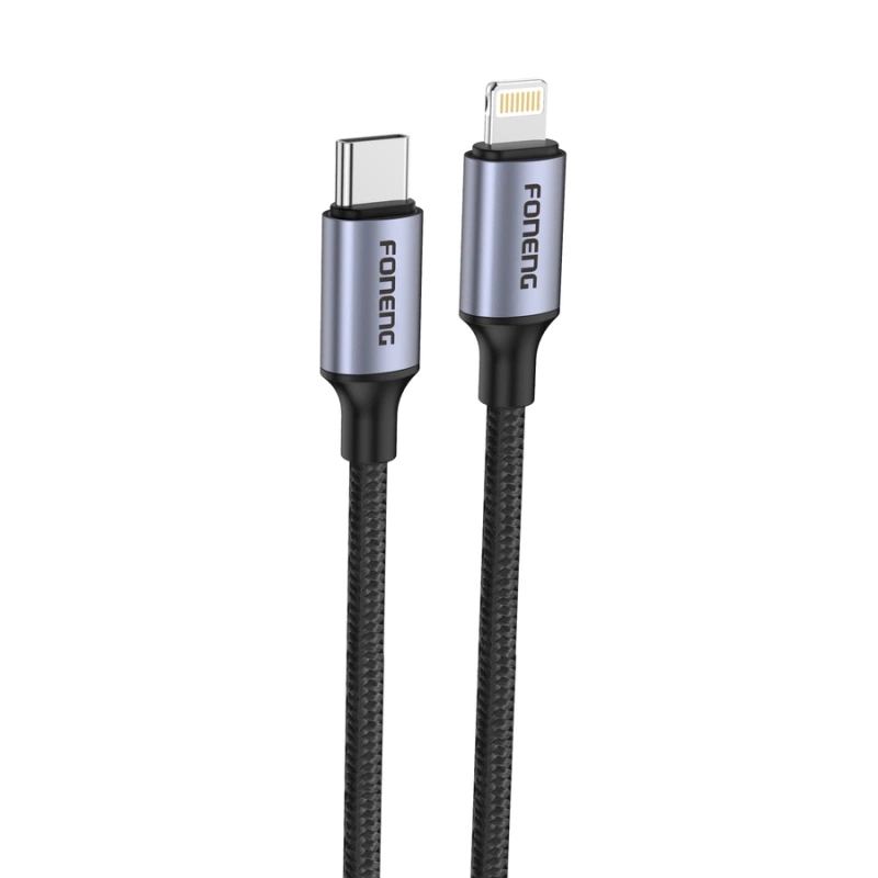 FONENG cable X95 USB-C - Lightning PD 20W 1.2M Black