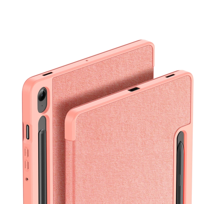 Dux Ducis Domo Öko-Lederhülle mit Ständer für Samsung Tab S9 FE+ – Rosa