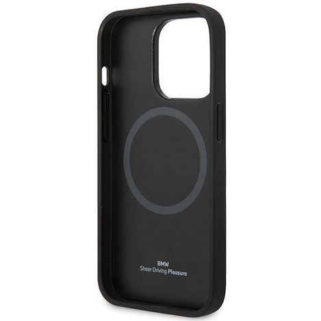 Original Case IPHONE 14 PRO MAX BMW Leather Seats Pattern MagSafe MagSafe (BMHMP14X22RPSK) black