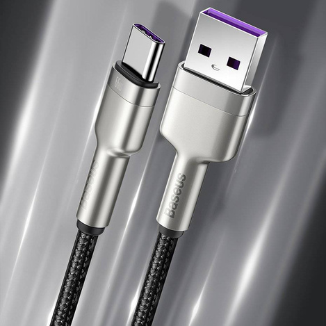 Baseus Cafule Metal Data kabel USB - USB Typ C 66W Quick Charge 25cm czarny (CAKF000001)