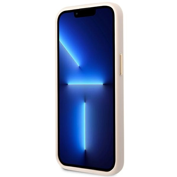 Oryginalne Etui IPHONE 14 Guess Hard Case 4G Vintage Gold Logo (GUHCP14SHG4SHP) różowe