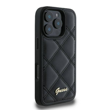 Guess GUHCP16XPSQSQSK iPhone 16 Pro Max 6.9" czarny/black hardcase Quilted Metal Logo